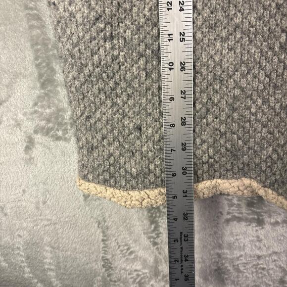 Free People Cozy Up Grey Knit Hooded Toggle Coat Sherpa Lined Comfy Cardigan - Picture 5 of 6